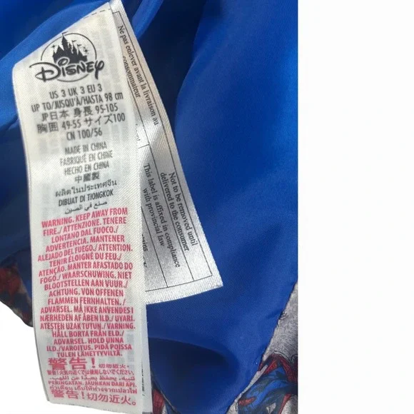 Kids‎ Disney Marvel Spiderman Puffer Jacket S 3T Blue Red All Over Print Winter - Picture 6 of 8